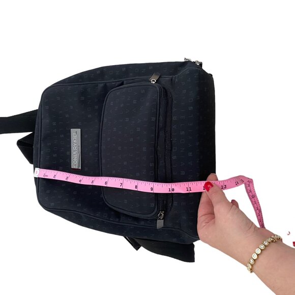 Sonia Rykiel nylon backpack signature black logo main image 12